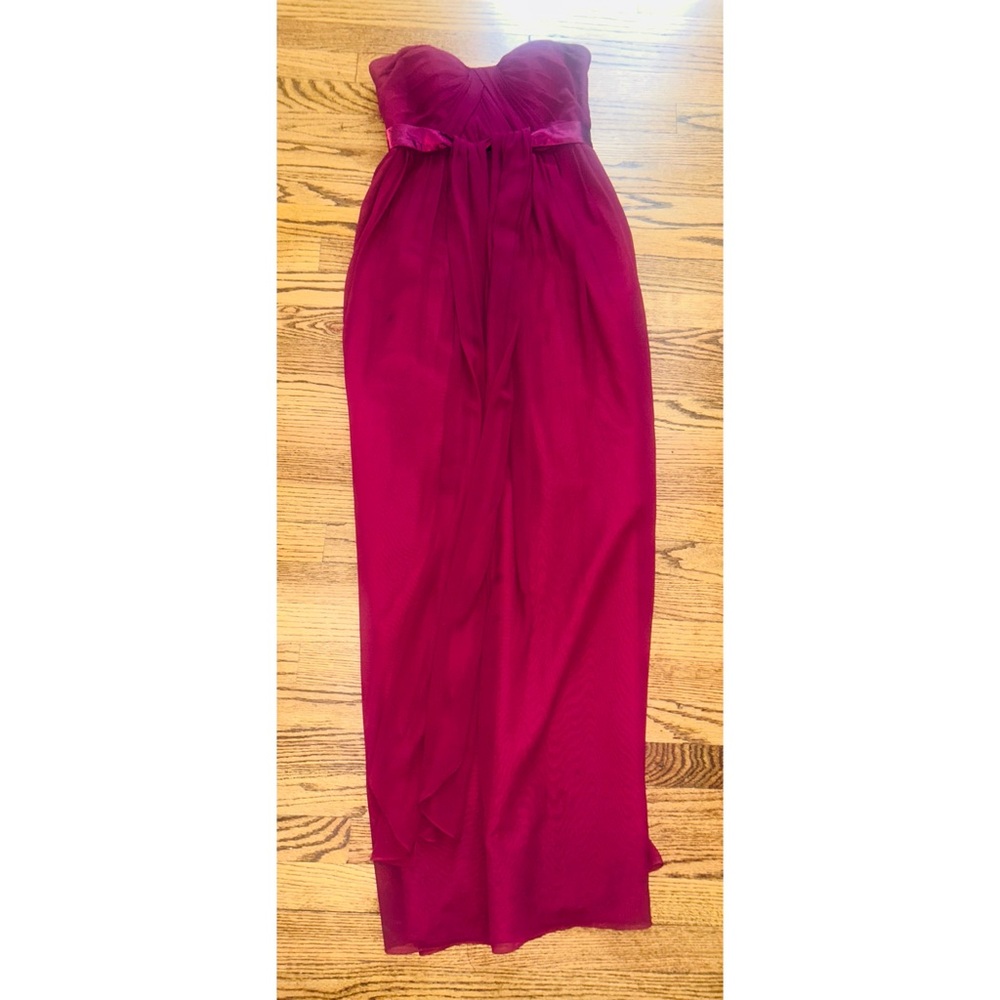 Bridesmaids Dress Wine Burgundy Multi Way Strapless Chiffon Size 4 Maxi Long